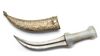 AN OTTOMAN JAMBIYA DAGGER WITH AGATE HILT AND FILIGREE SHEATH, OTTOMAN,  TURKEY, 18TH CENTURY