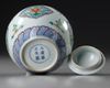 A CHINESE DOUCAI 'LOTUS' JAR AND COVER, QING DYNASTY (1644-1911)