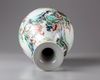 A Chinese famille verte pear shaped vase 'yuhuchunping'
