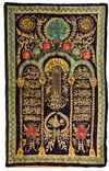AN OTTOMAN SILVER AND GILT METAL-EMBROIDERED SITARA, DATED 1318 AH (1900–1901 AD)