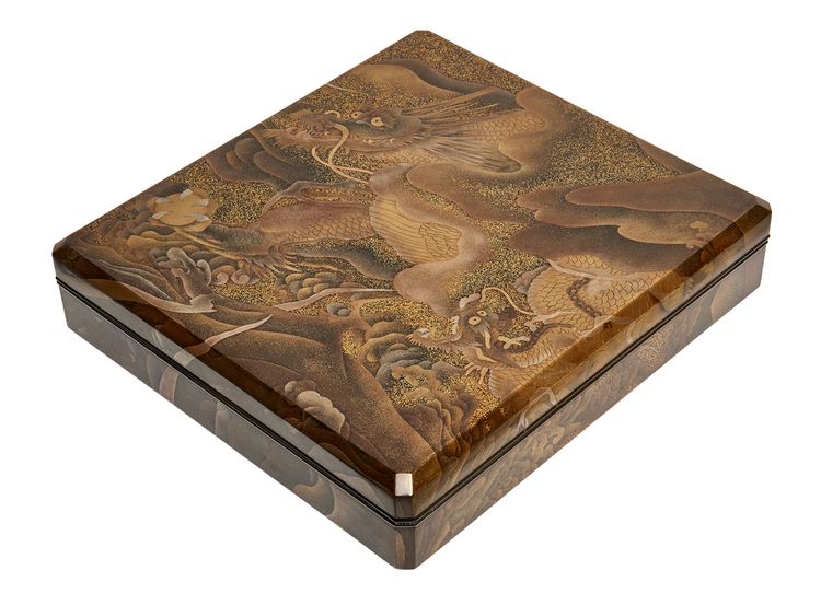 A rare Japanese lacquer writing box (suzuribako)