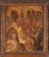 AN ORIENTAL PAINTING OF MUSICIANS, MOROCCO