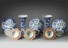 A JAPANESE BLUE AND WHITE PORCELAIN SET, CIRCA 1700