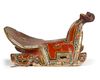 A POLYCHROME-PAINTED AND LACQUERED WOODEN SADDLE, CENTRAL ASIA, LATE 19TH CENTURY