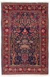 A PRAGER BLUE BACKGROUND KASHAN KURK RUG, 1920