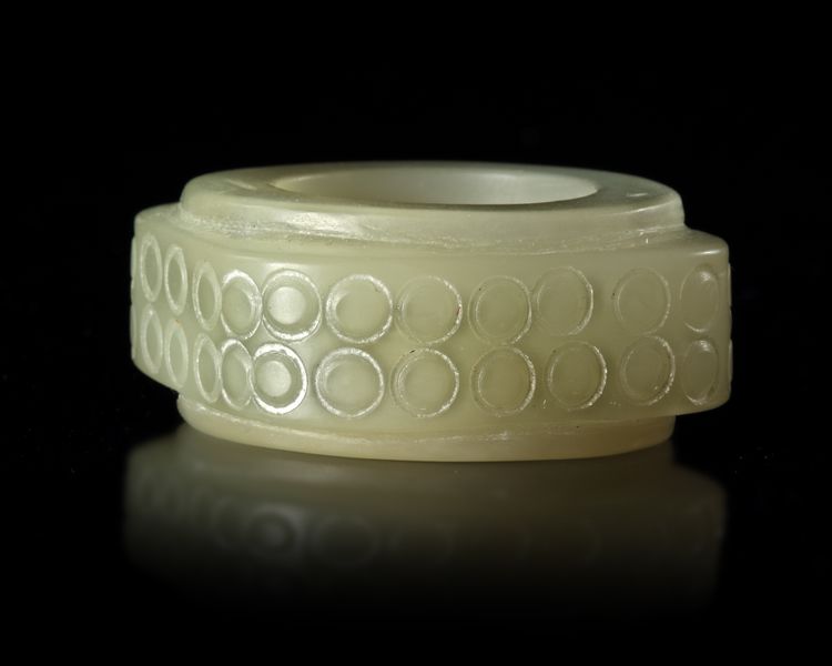 A CHINESE GREENISH-WHITE JADE CONG