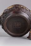 A Chinese parcel-gilt bronze 'sea creatures' censer, cover, and stand