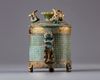 A bronze mounted jade censor and cover