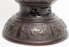 Large round three piece Chinese style bronze incense burner (koro)