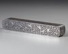 A SILVER INLAID METAL PEN BOX OR QALAMDAN, 20TH CENTURY