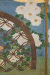 A JAPANESE FLORAL SIX PANEL SCREEN, MEIJI PERIOD (1868-1912)