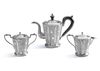 A PERSIAN SILVER TEA SET, 19TH CENTURY