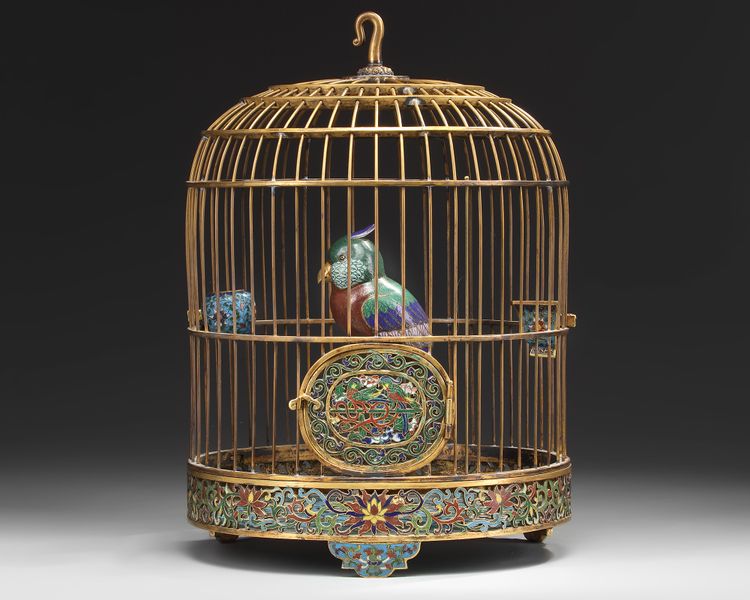 A CHINESE CLOISONNÉ ENAMEL BIRD CAGE, QING DYNASTY ( 1644-1911)