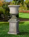 A CARVED LIMESTONE GARDEN URN, 20TH CENTURY