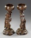 A PAIR OF JAPANESE BRONZE STATUES, MEIJI PERIOD, 19TH CENTURY