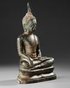 A SEATED BRONZE BUDDHA U-THONG STYLE, THAILAND, 19TH CENTURY