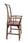 A Chinese softwood yoke back chair