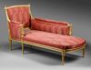 A FRENCH LOUNGE CHAIR, LOUIS XVI STYLE, LATE 19TH CENTURY