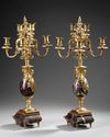 A PAIR OF FRENCH GILT CANDELABRAS.LATE 19TH CENTURY