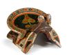 A LACQUERED AND BONE DECORATED WOOD SADDLE, UZBEKISTAN, 19TH CENTURY