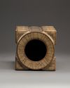 A Chinese crackle-glazed square vase, cong
