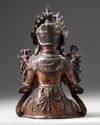 A CHINESE GILT LACQUERED BRONZE GUANYIN