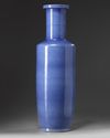 A large Chinese powder blue-glazed rouleau vase