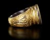 A LARGE SILVER GILT BYZANTINE RING, 8TH-10TH CENTURY AD