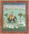 SHAH JAHAN RIDING AN ELEPHANT, MUGHAL INDIA