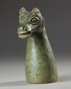 CHINESE JADE HORSE HEAD, 19TH CENTURY