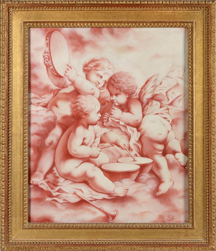 AFTER FRANCOIS BOUCHER, MUSIC MAKING PUTTI, EN ROSAILLE DRAWING