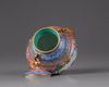 A famille rose European subject pot and cover