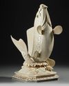 LARGE JAPANESE SCULPTURE — JUMPING KOI FISH IN CARVED BONE, 20TH CENTURY