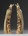 A PAIR OF CHINESE IVORY PHOENIX