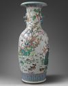 A large Chinese famille rose birds vase