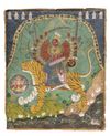 DIVINE FURY, GODDESS DURGA IN ETERNAL TRIUMPH, MANKOT, PAHARI, NORTH INDIA, 19TH CENTURY