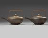 A PAIR OF JAPANESE SAKE-KETTLES, MEIJI PERIOD (1868-1912)