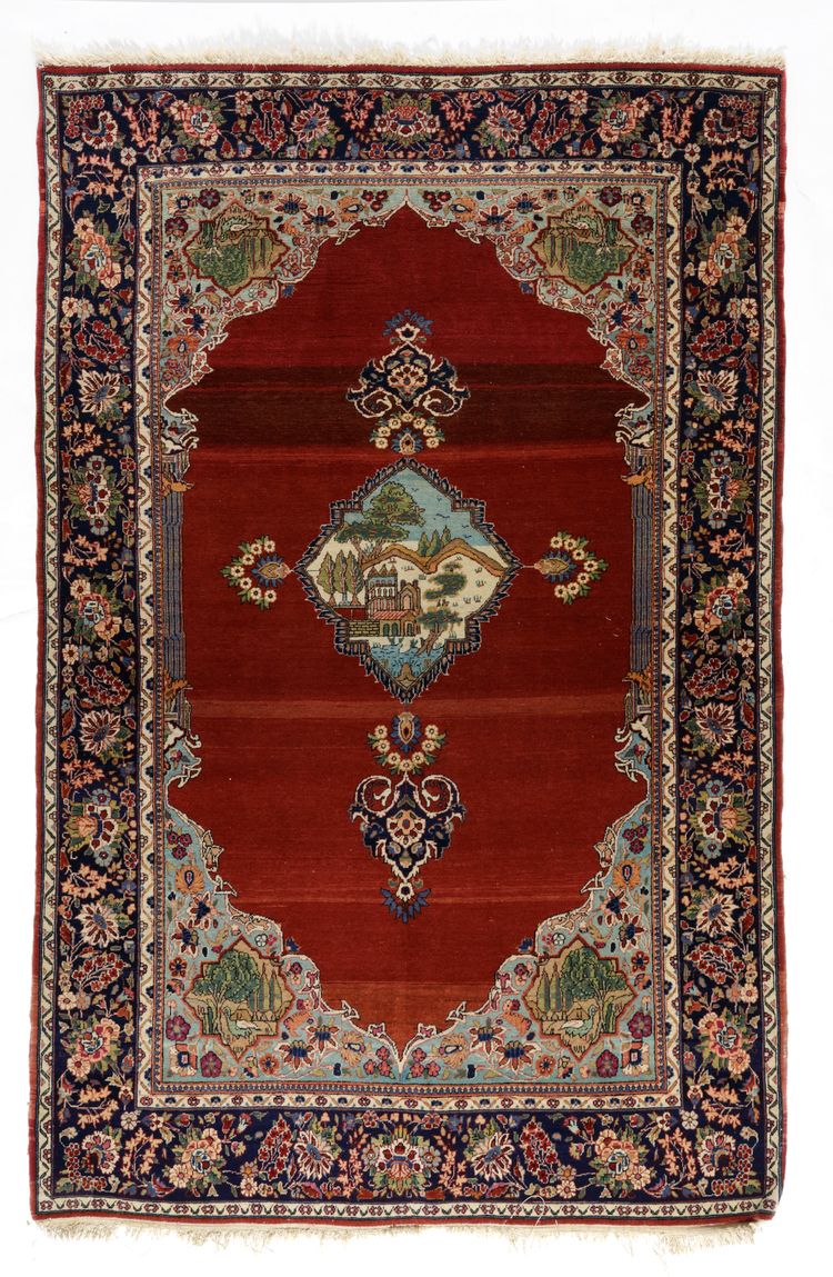 A KASHAN PICTORIAL RUG