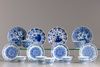 A group of Chinese blue and white objects