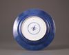 A Chinese powder-blue decorated famille verte dish
