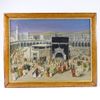 AN OIL PAINTING DEPICTING A PILGRIMAGE TO MECCA, EARLY 20TH CENTURY